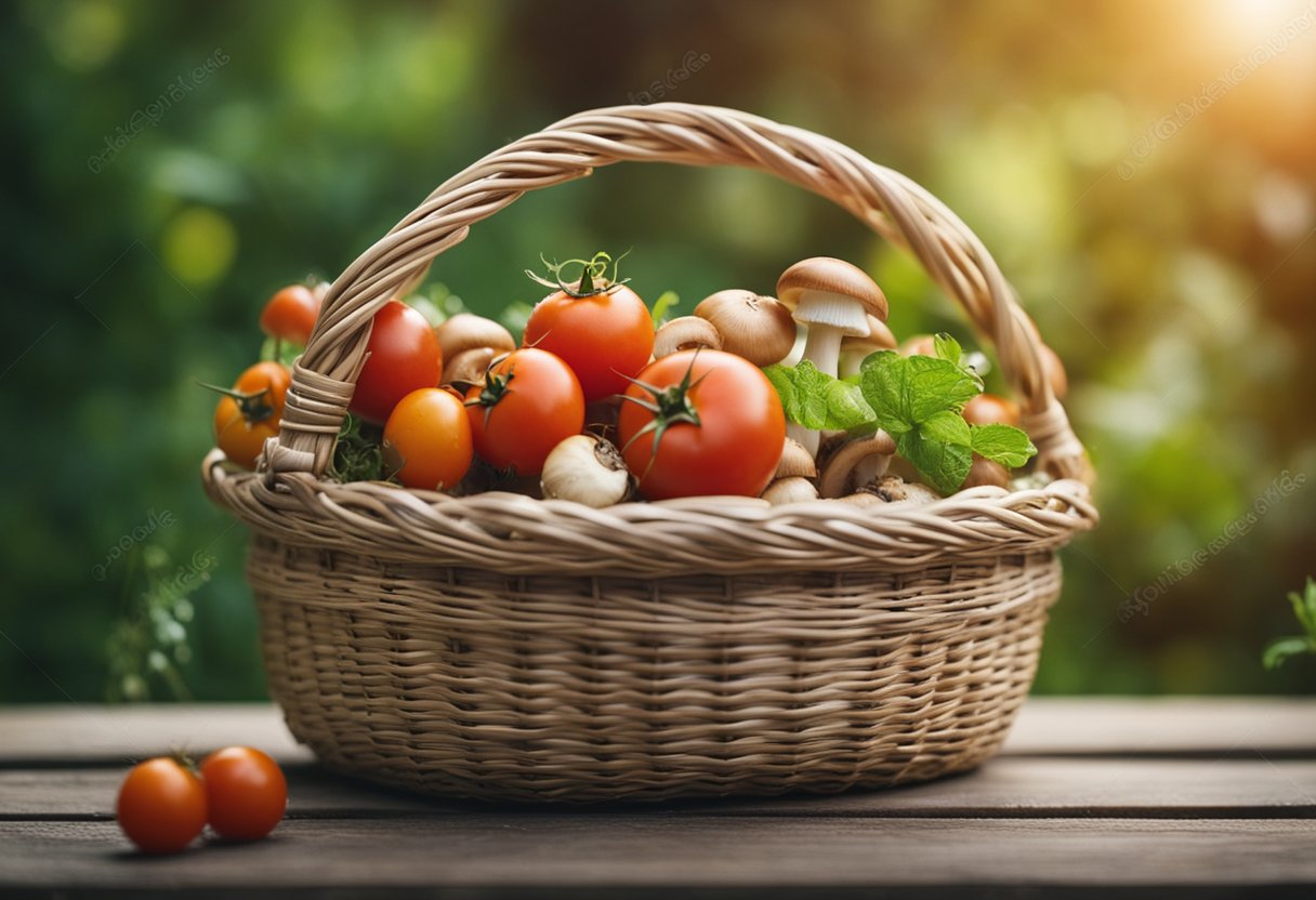 Growing Mushroom Basket Tomato