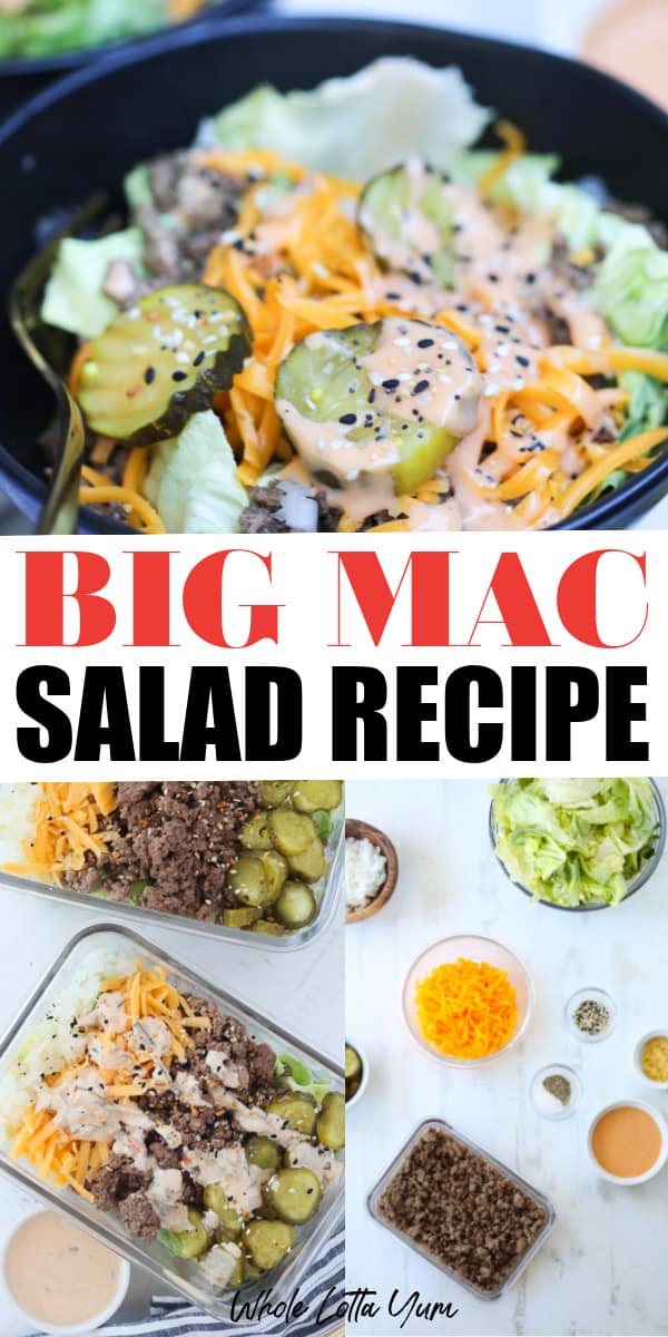 big mac salad in a bowl pin