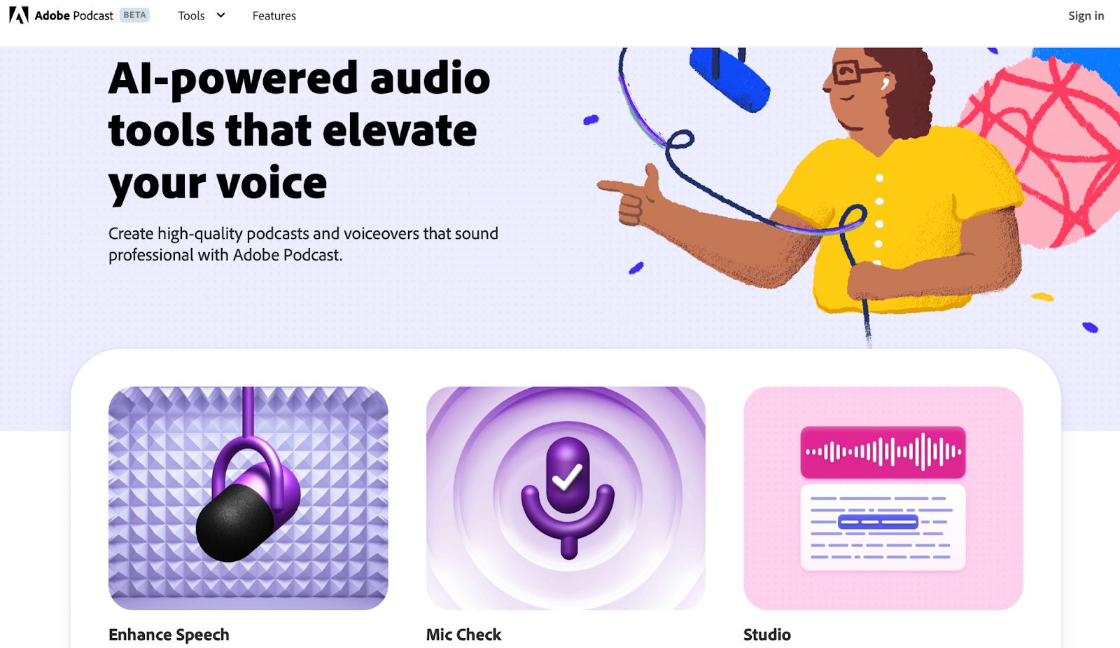 Adobe Podcast AI -pohjainen äänieditori