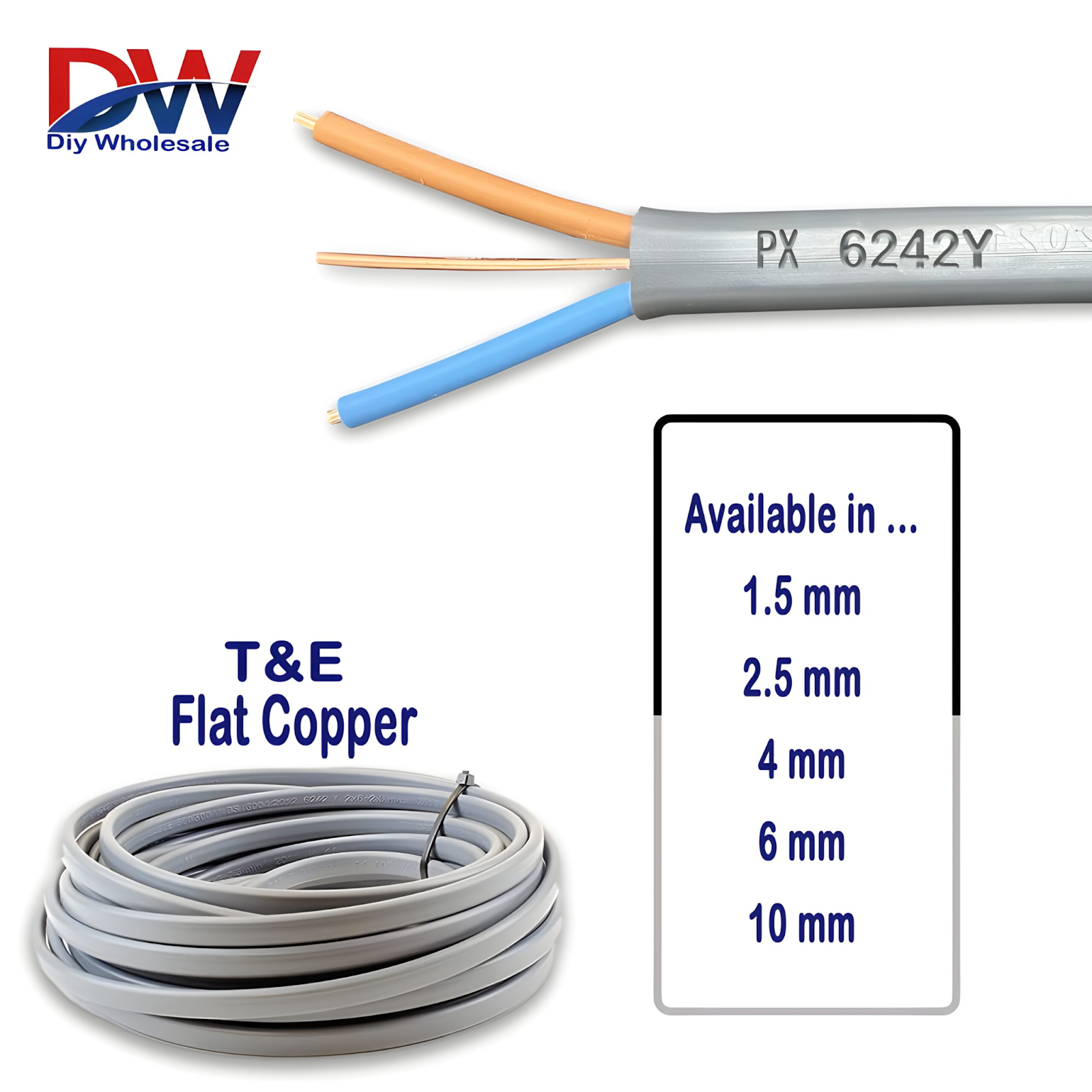 6mm Twin and Earth Cable 10m