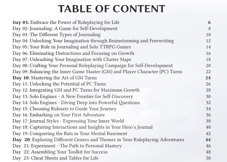 beyond solo table of content