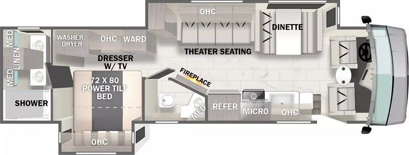 2024 best Class A motorhomes for full-timers Forest River Georgetown GT7 36D7 floor plan