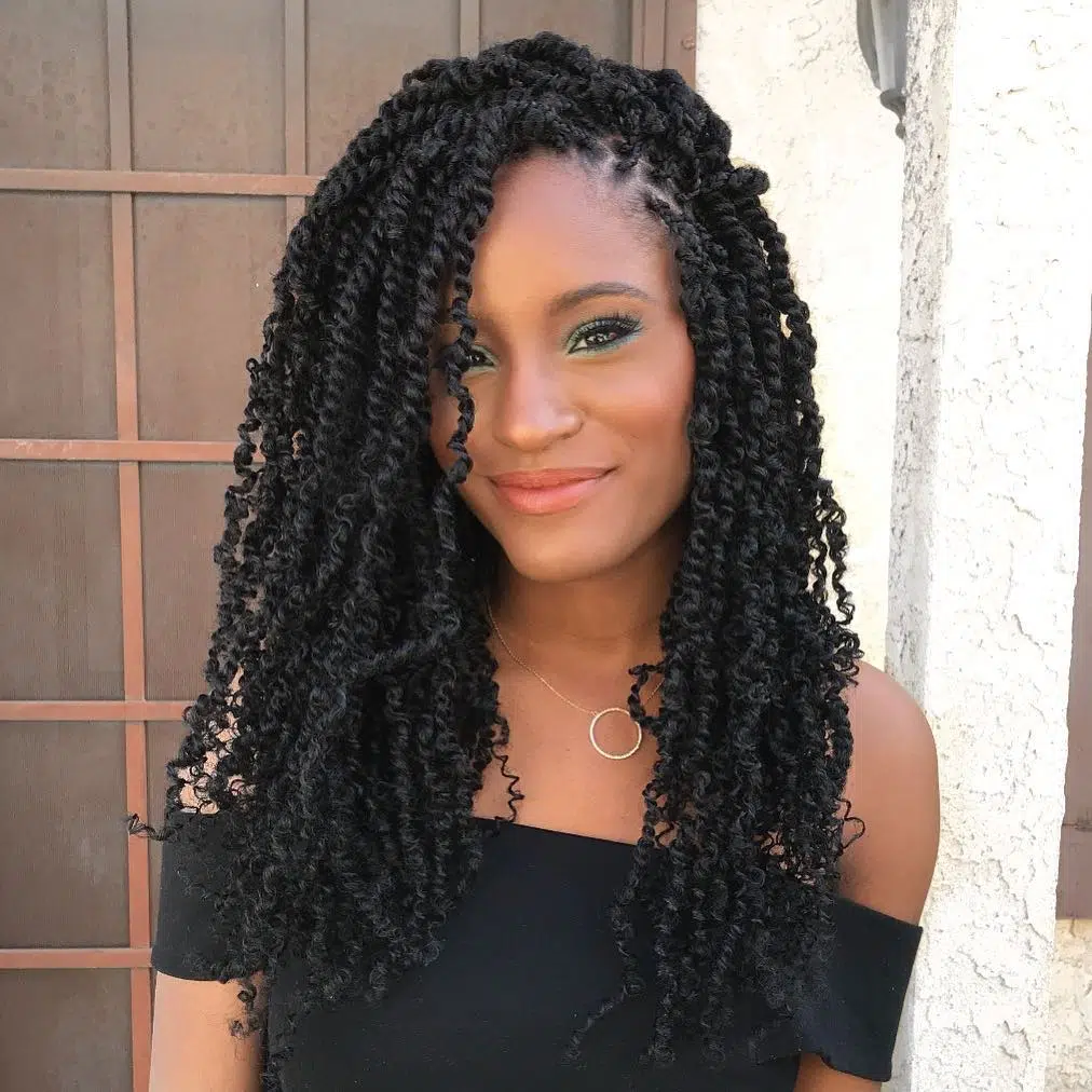 Picture showing  the medium length kinky twist