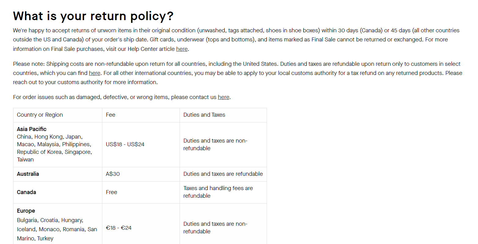 Transparency in Pricing and Shipping - Example