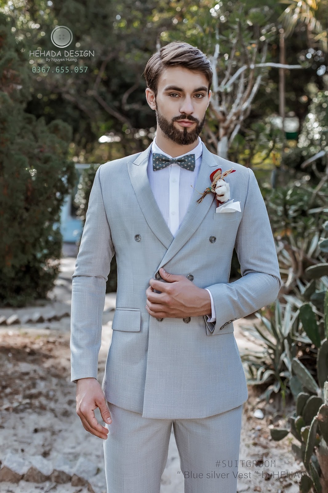 Cận form vest Blue Sliver