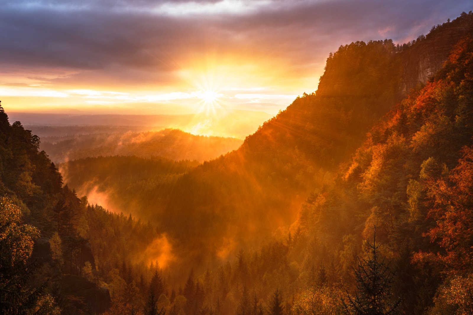 beautiful image of the summer sky through the mountains to show landscape photography, one of the types of Photography