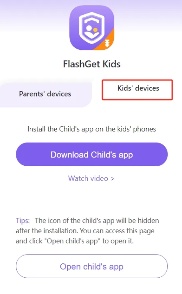 Загрузите детскую версию FlashGet Kids