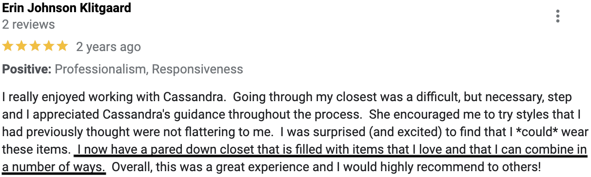 Erin's client review 
