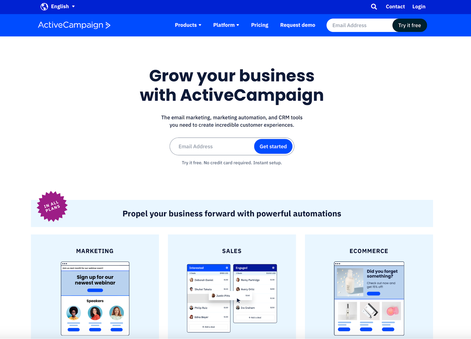 ActiveCampaign - email automation software.