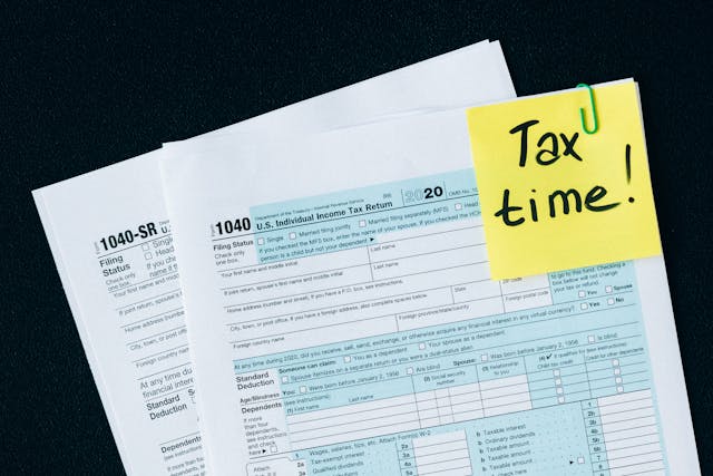 A forms of tax declaration with the tag 'tax time!'