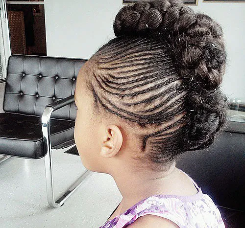 Picture of a girl rocking the fancy mohawk hairstyle