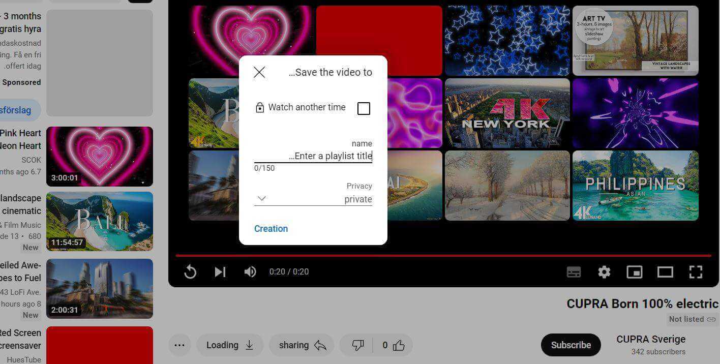 Make a New Playlist on YouTube from a Video (Step 3)