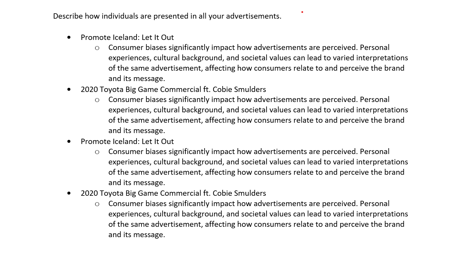 SCS 100 2-2 Activity: Individual Representation in Advertisements
