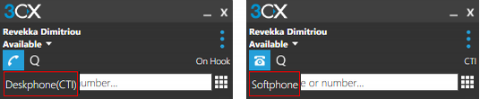 Mode softphone ou CTI