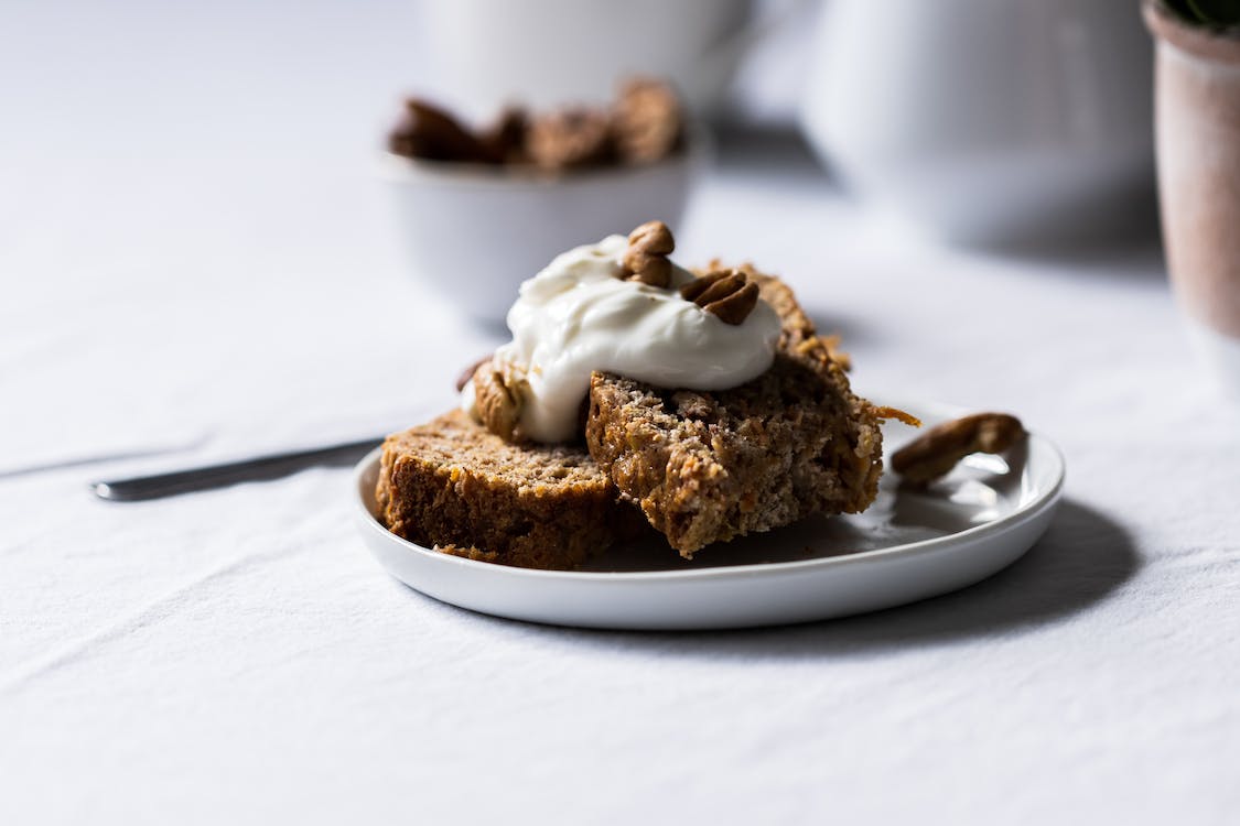 Free A Yummy Dessert on Plate Stock Photo