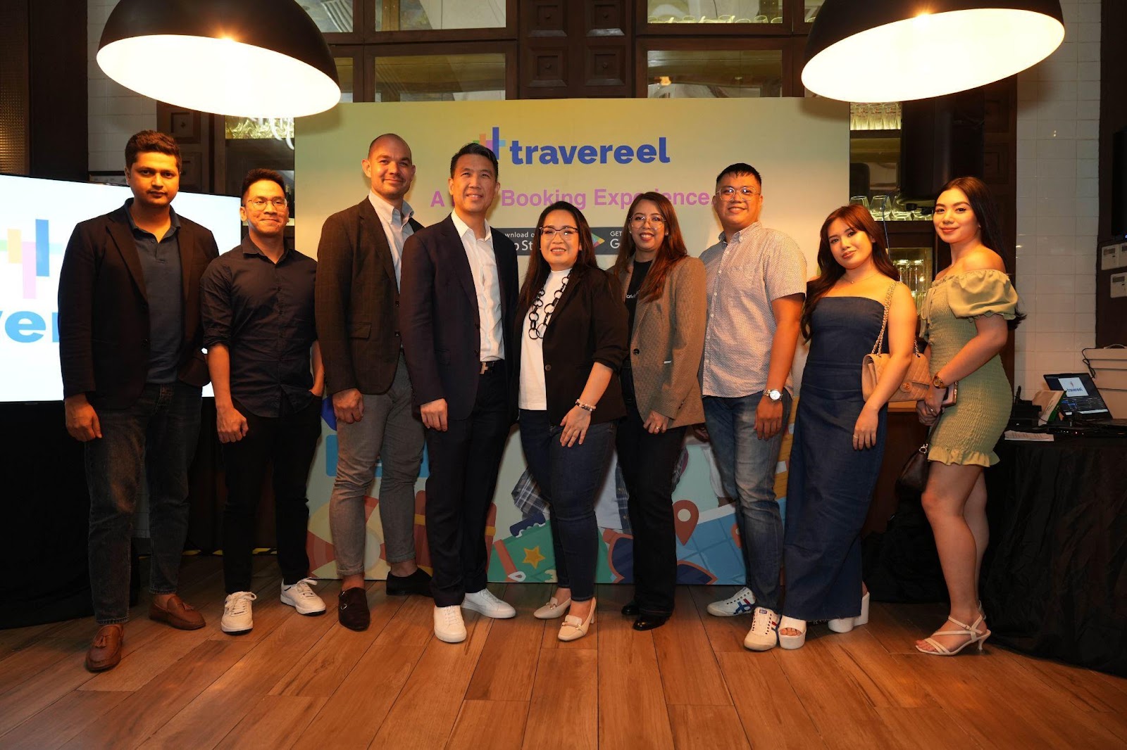 L-R: Mr. Deepak Kumar, Paymonggo Head of Growth and Sales; Mr. Kurt Molina, Billease Head of Merchant Products; Mr. Terence Ridder, Lizard Global CEO of Asia; Mr. Ricky Sy, Travereel Chairman and Investor; Ms. Vicky Rada, Travereel CEO; Mr. Mark Dela Cruz, Travereel Digital Marketing Manager; Paige Ranola and Jewel Mesina, Travereel Influencers