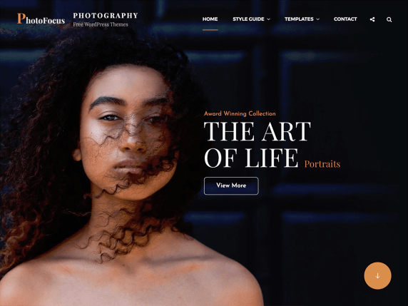 Free WordPress photography themes, PhotoFocus WordPress theme