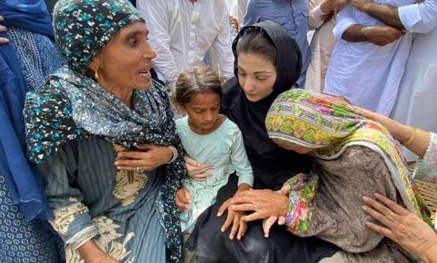 Maryam Nawaz visits flood-stricken people of Taunsa - Islamabad Post