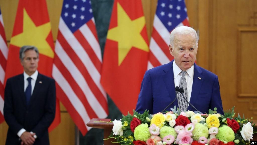 Tổng thống Mỹ Joe Biden trong chuyến thăm Việt Nam hồi tháng 9 năm 2023 để nâng cấp quan hệ