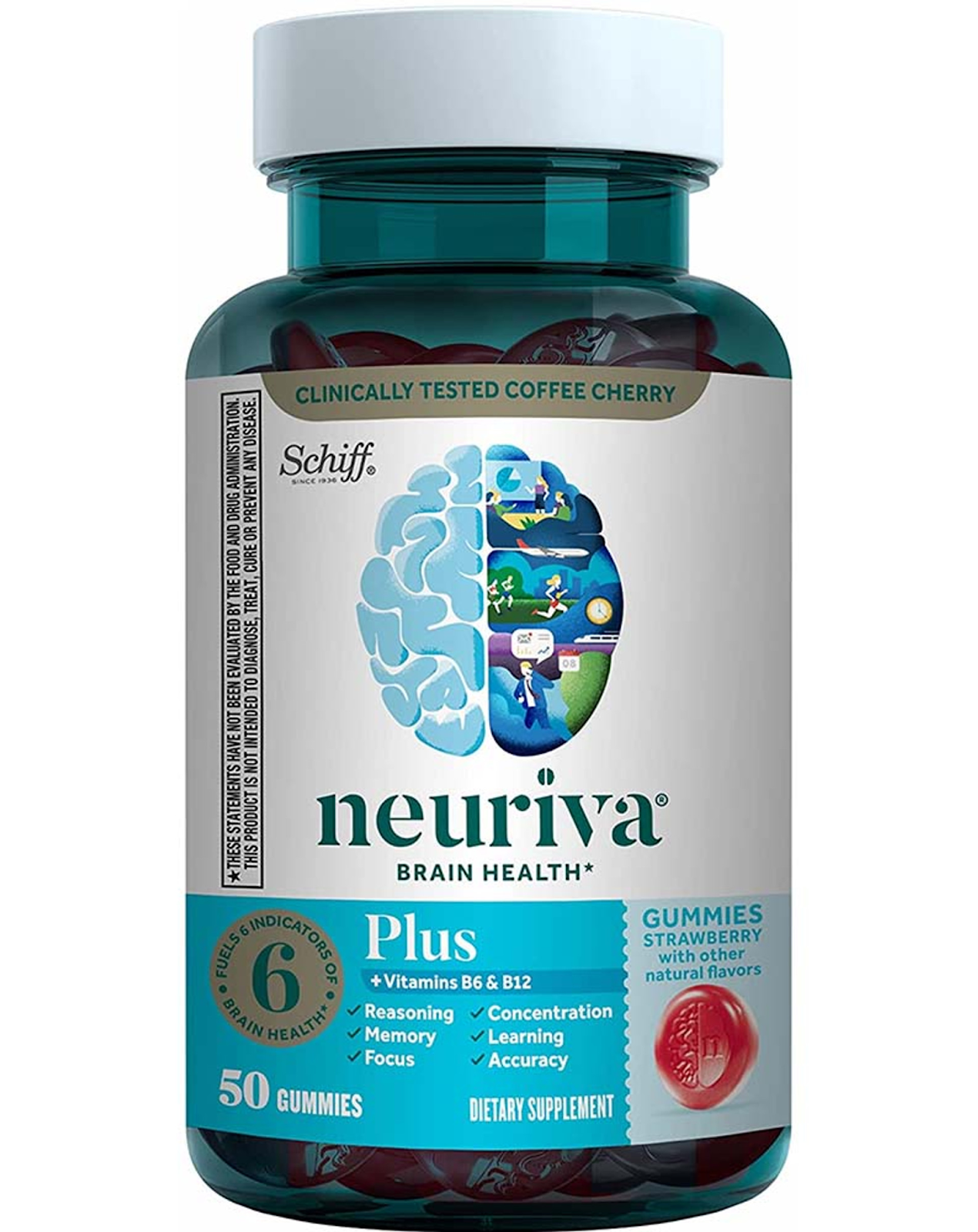 Schiff Neuriva Brain Performance Plus Gummies Strawberry - 50 ct