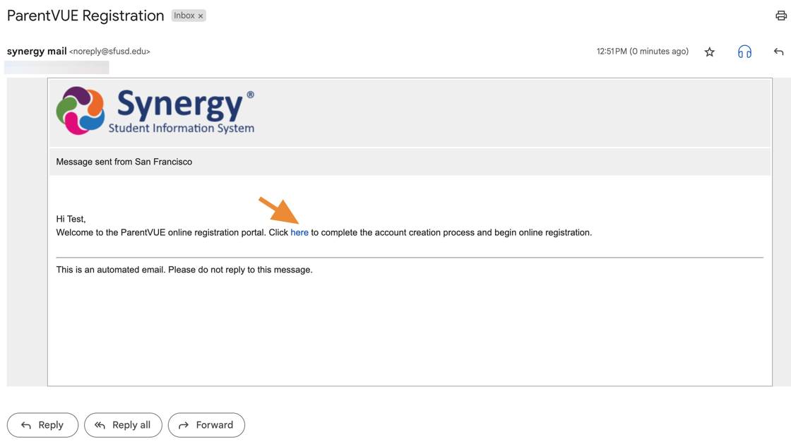 Ảnh chụp màn hình xem tỷ lệ cá cược bóng đá: Kiểm tra email xem tỷ lệ cá cược bóng đá bạn, cả hộp thư đến và thư rác thông thường, bạn sẽ nhận được email với chủ đề: Đăng ký ParentVue, mở email và làm theo hướng dẫn.