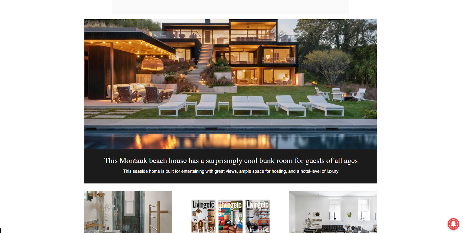 Livingetc magazine, featuring interior design with a fresh and modern touch.