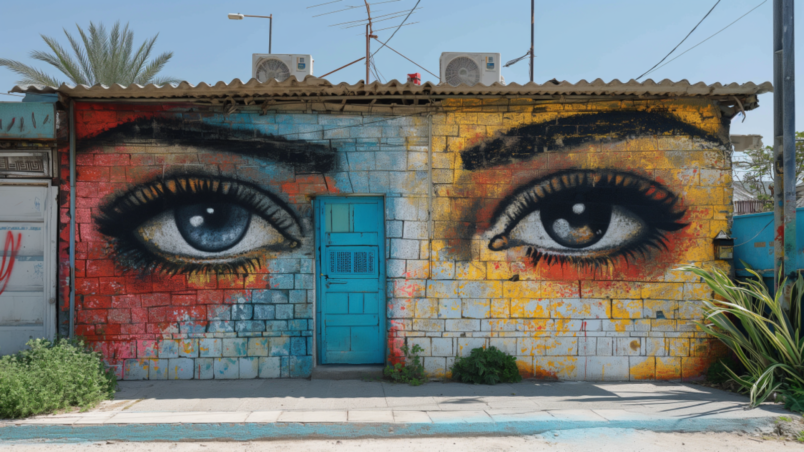 Colorful street art in the Florentin neighborhood, showcasing Tel Aviv's vibrant artistic scene.