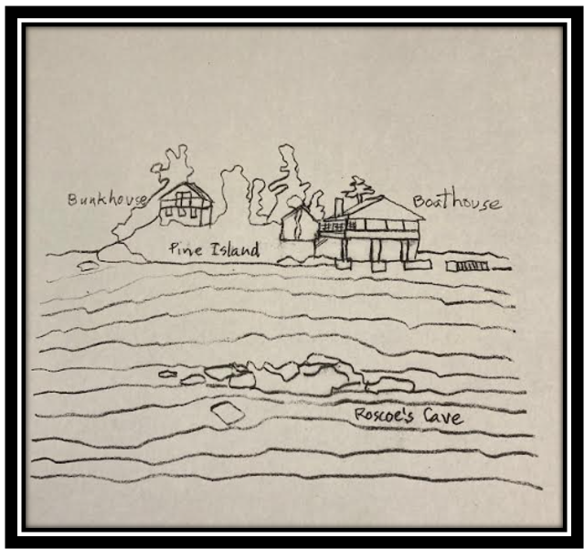 A drawing of a house and a boathouse

Description automatically generated