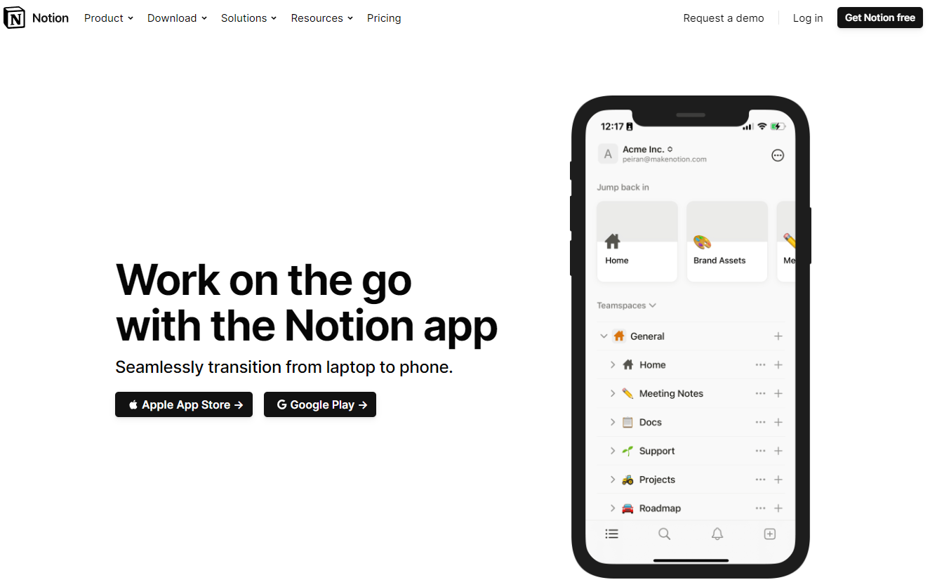 Mobile Apps for Notion