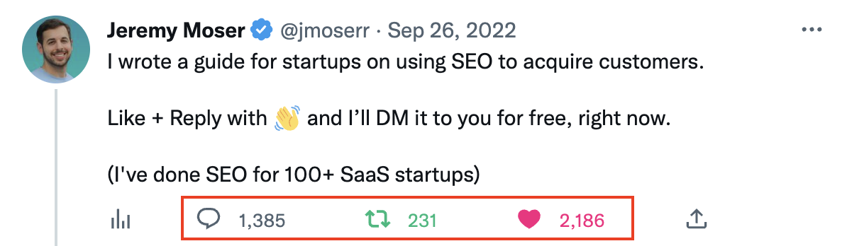 Screenshot of a Twitter post by Jeremy Moser