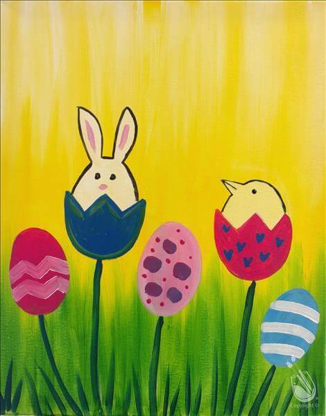 Easter painting at Painting with a Twist in Denver