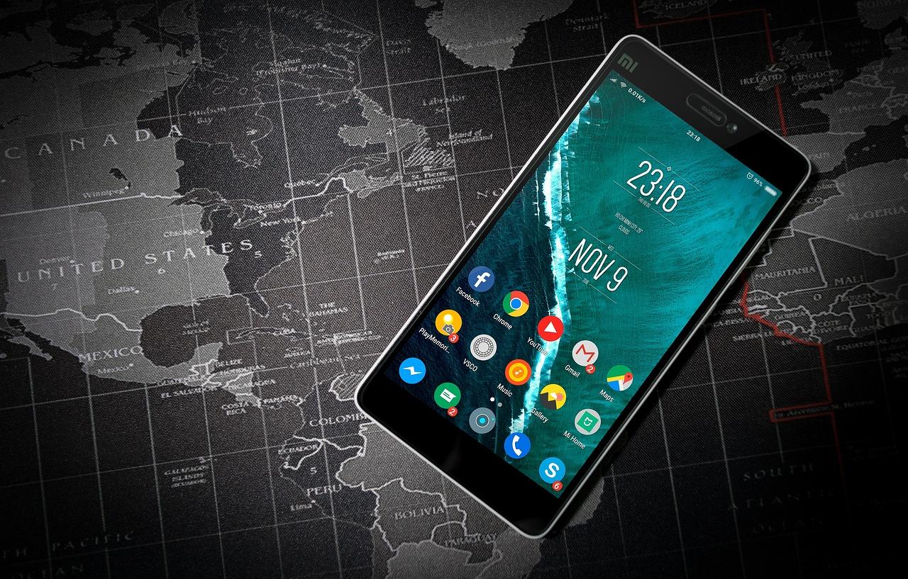Telefon, Android, Apps, Weltkarte