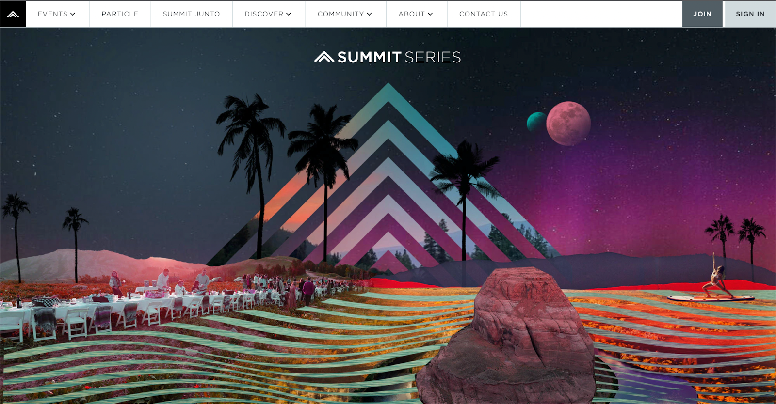 event website examples, summit series