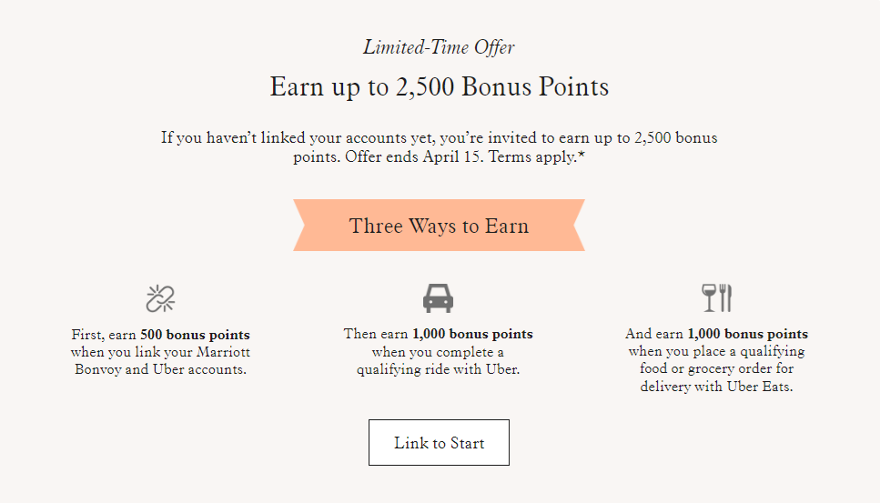 Earn up to 2500 Marriott Bonvoy points
