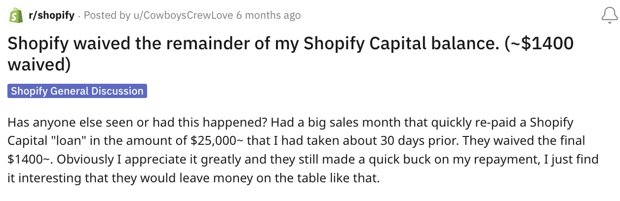 Shopify Capital customer service