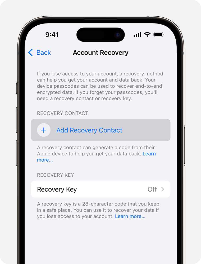 Apple account recovery