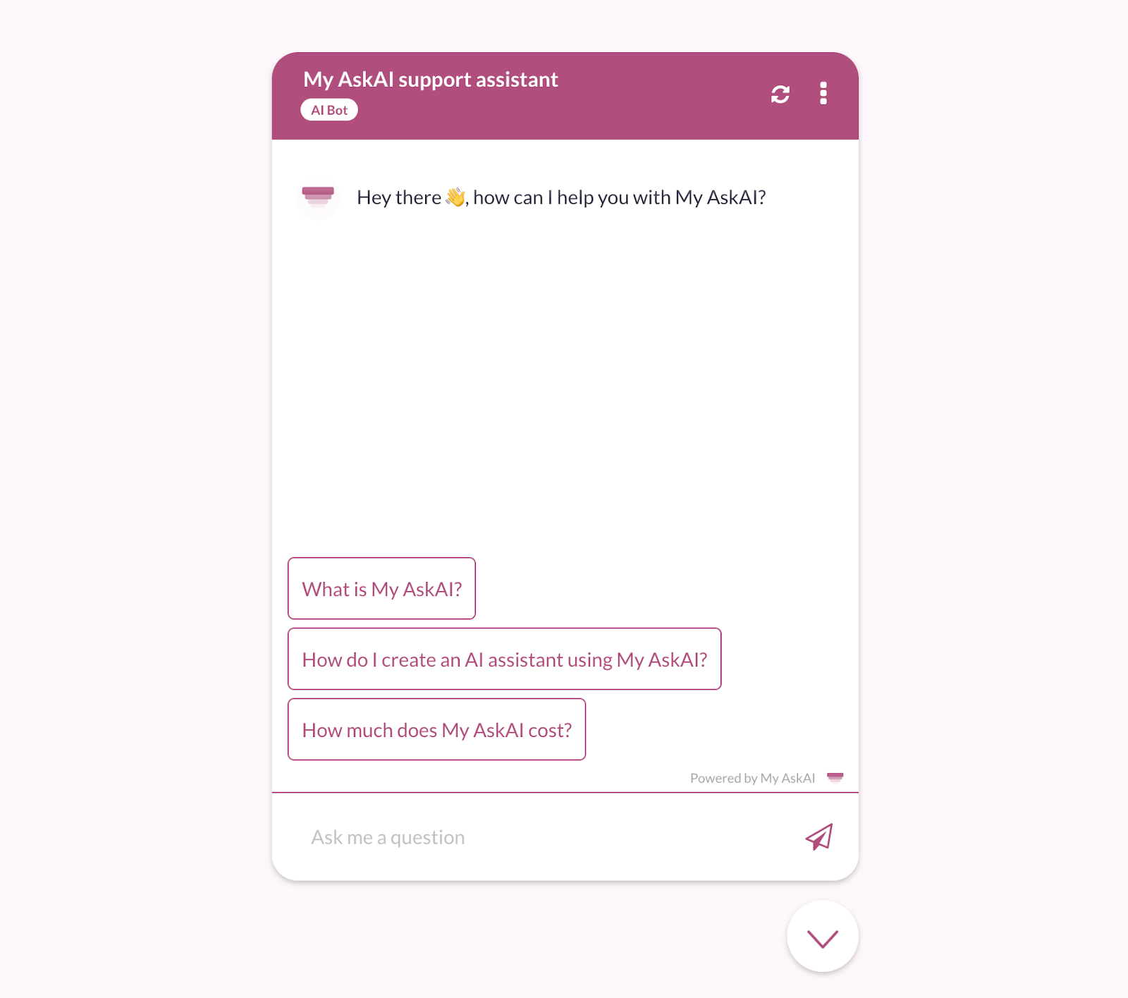 My AskAI chatbot screen
