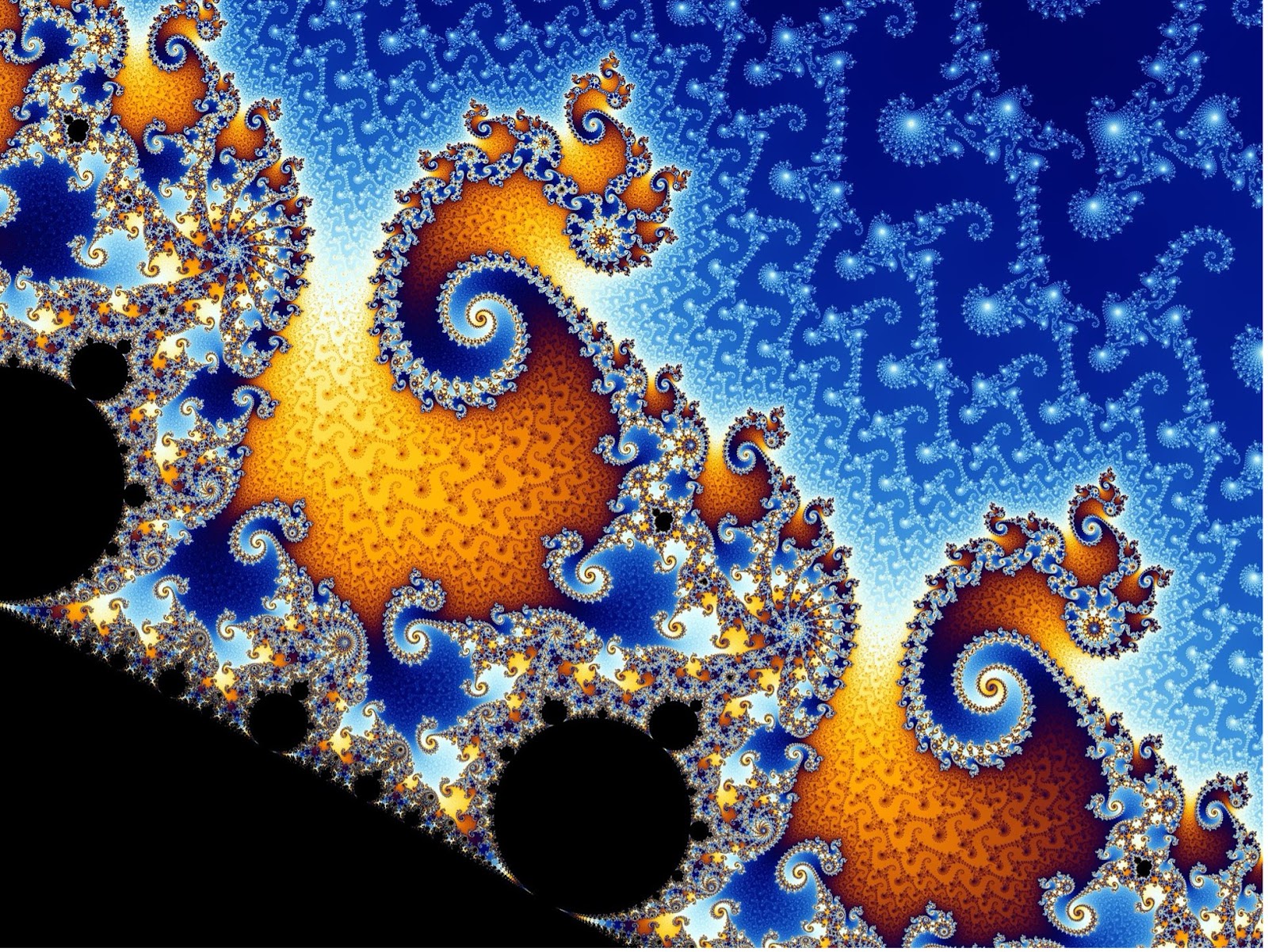 A zoomed-in portion of the Mandelbrot set