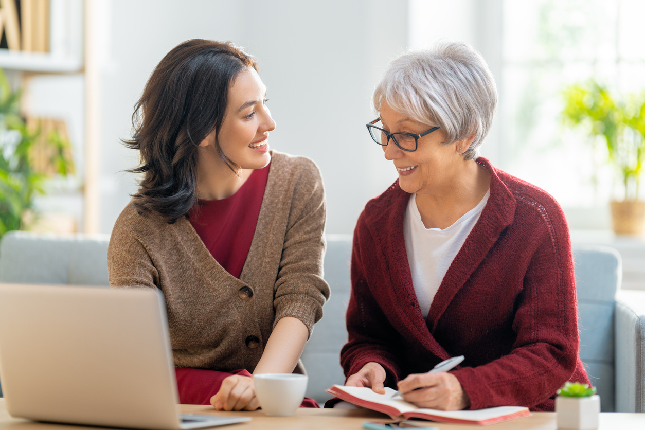 Senior woman with daughter