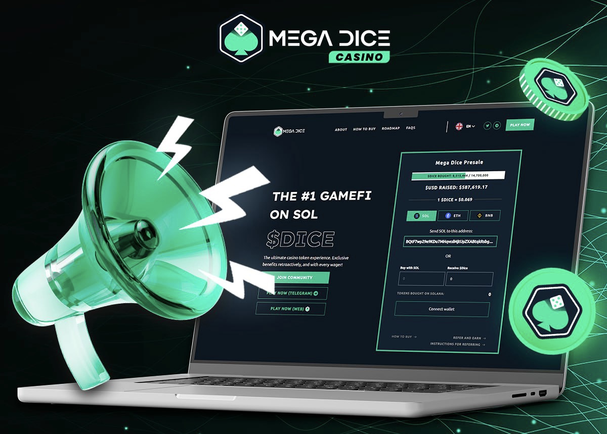 New Cryptocurrency Mega Dice (DICE) Nears $1 Million Milestone In ICO