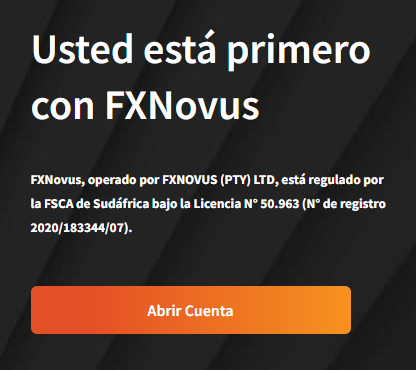 FXNovus está regulado por la FSCA de Sudáfrica