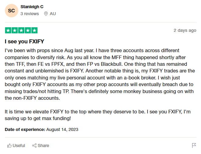 Fxify Trustpilot reviews