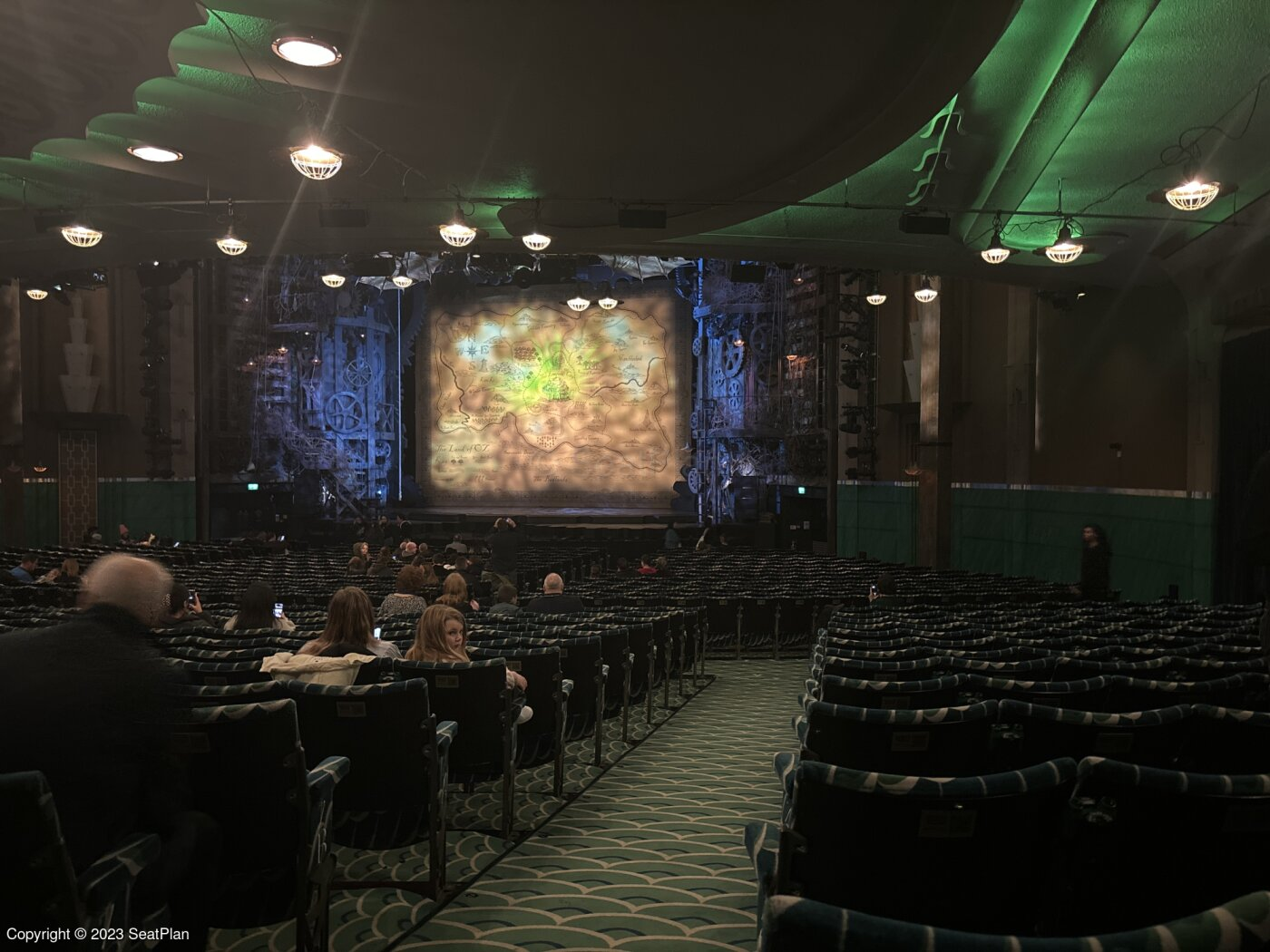 View from seat at Wicked at the Apollo Victoria Theatre in London - Stalls ZF9