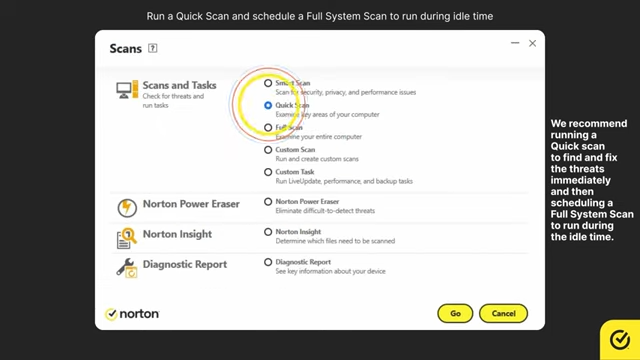 How to Run a Scan on Norton Protection for Viruses, Spyware, and Security Threats screenshot