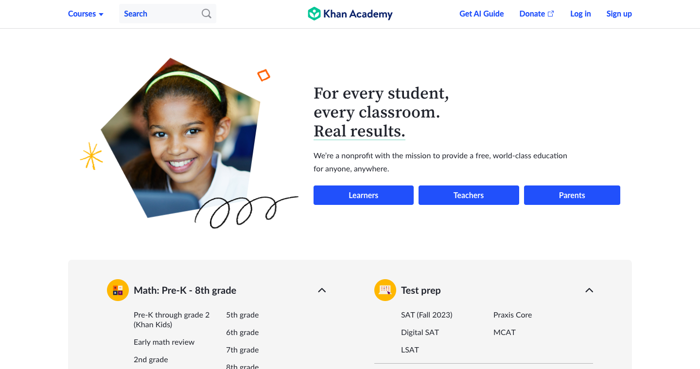 Khan Academy tutoring business website examples