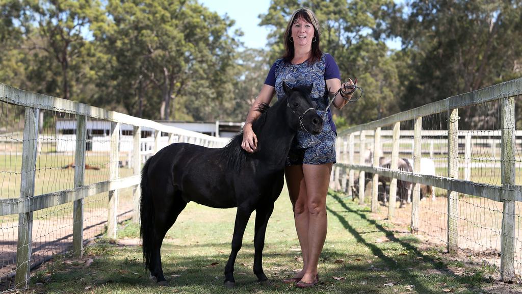 Tracey Byrne of Chambers Flat with her miniature Arab named Unique Superstition from America. Pic: Josh Woning
