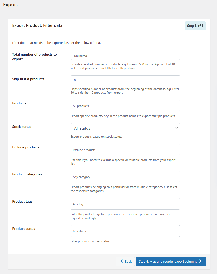 filter data