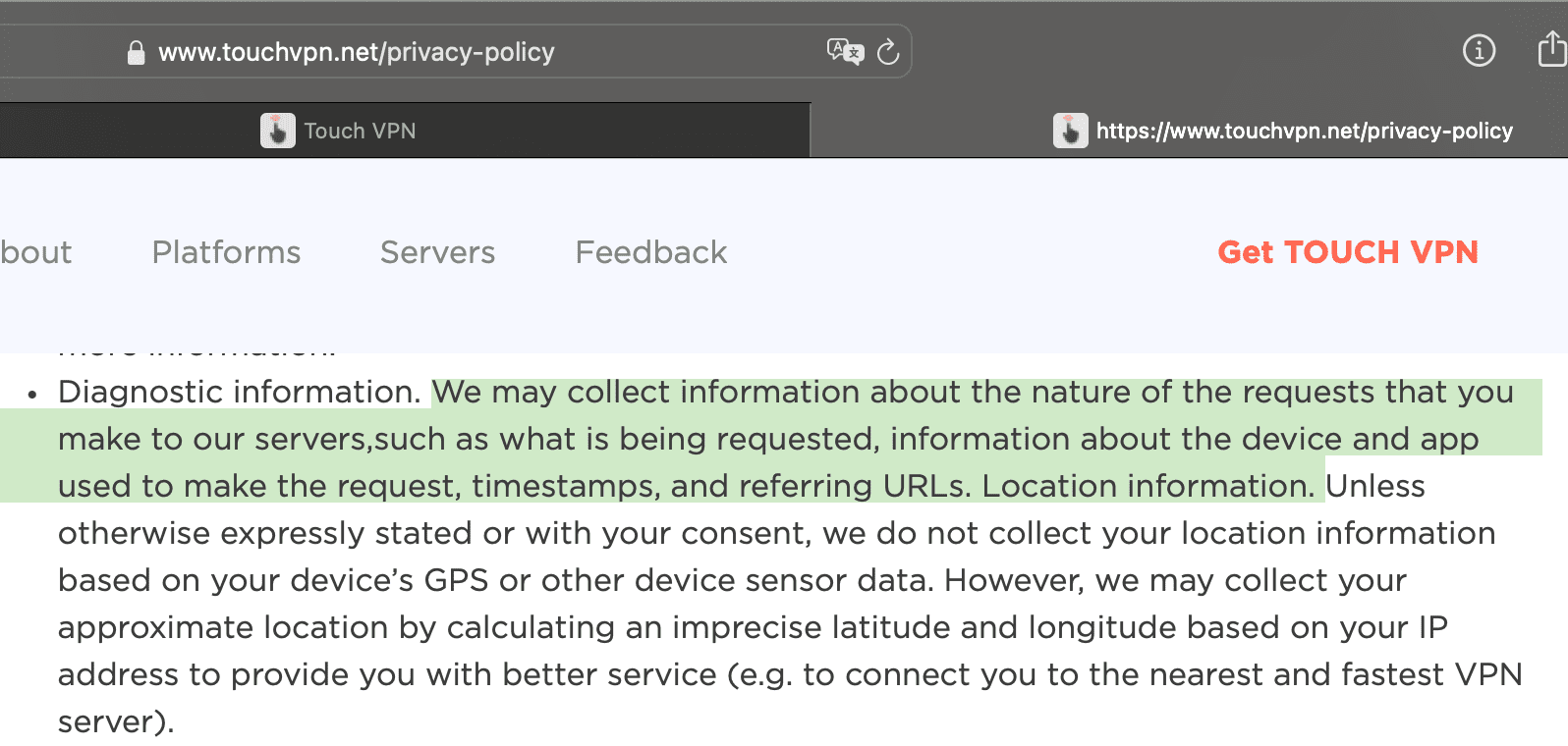 Diagnostic data collection
