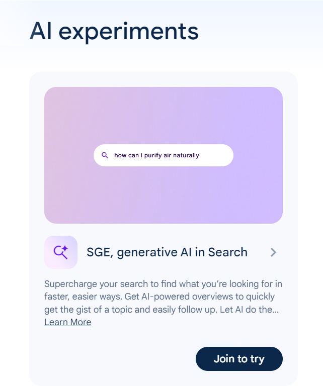 google search generative experience