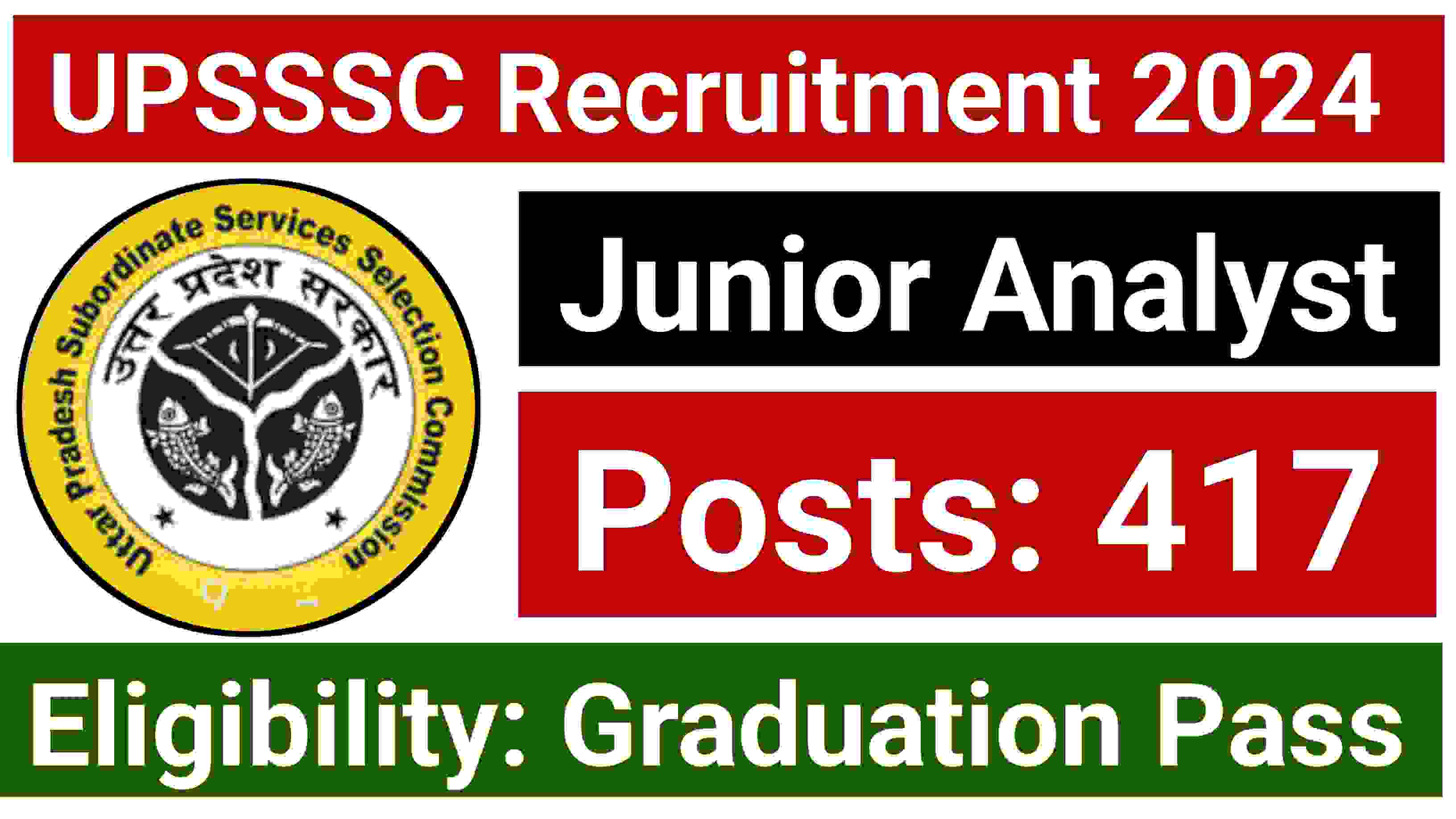 UPSSSC Junior Analyst Recruitment 2024 Notification